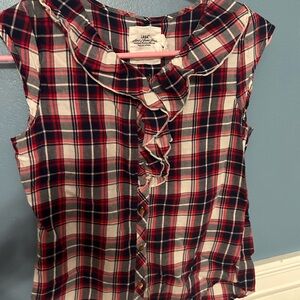 H&M girls size large plaid sleeveless top